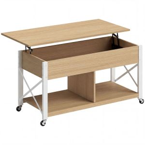 Mesa centro elevable 105x50x67 cm bicolor Homcom, hogar - muebles de salón