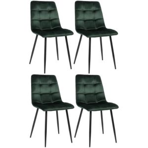Sillas comedor tilde terciopelo verde pack 4 - 88 cm