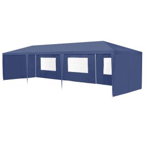 Carpa pabellón para jardín wedau metal 900 x 300 x 255 cm azul oscuro