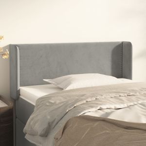 Cabecero de terciopelo gris claro 103x16x78/88 cm eso5835