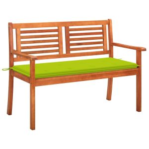 Banco de jardín 2 plazas madera maciza eucalipto y cojín 120 cm joy648494