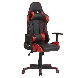 Sillón de oficina gaming rojo, piel sintética