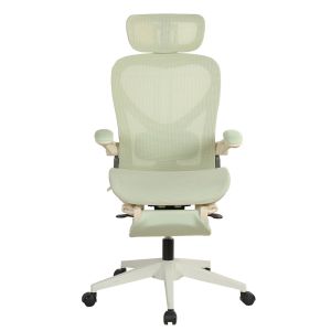 Silla de oficina de malla verde con reposacabezas 3d