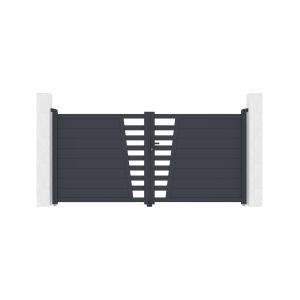 Puerta batiente 3 m cervina h.140cm alu gris + motor b700