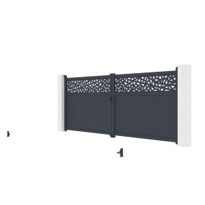 Puerta batiente ruivo 4x1,6 m + postes + motor tanker b250