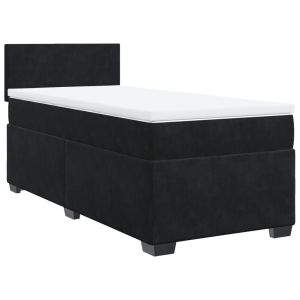 vidaXL cama box spring con colchón terciopelo negro 80x200 cm