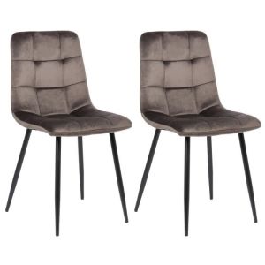 Sillas comedor tapizadas gris terciopelo - lote 2