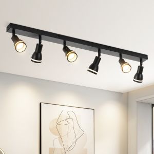 Nettlife lámpara de techo negro gu10 83x5