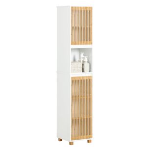 Armario alto de baño con 2 puertas bzr127-w sobuy