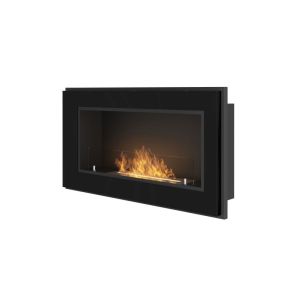 Rame 900 - chimenea de bioetanol empotrada de pared - negra - con cristal