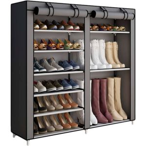 Armario zapatero tela para zapatos y botas nyana home 110x120x30cm gris
