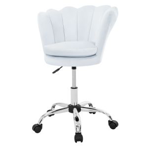 Silla de oficina asiento de terciopelo moderno azul claro