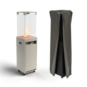 Calefactor gas exterior faro hasta 8 kw portátil vidrio templado gris