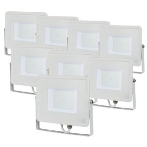 Proyector LED exterior 50w ip65 blanco – pack de 8 con garantía d
