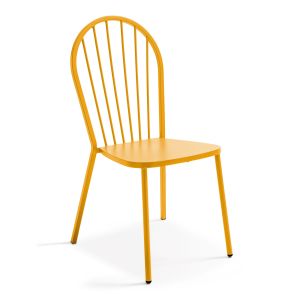 Oviala - silla de bistró de metal amarillo