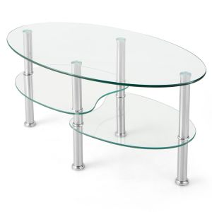 Mesa de centro ovalada 89 x 49,5 x 45