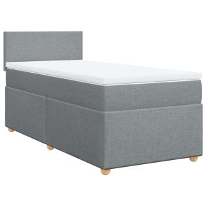 vidaXL cama box spring con colchón tela gris claro 80x200 cm