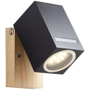 Aplique exterior galeni - brilliant - negro/natural - metal/vidrio - gu10 1