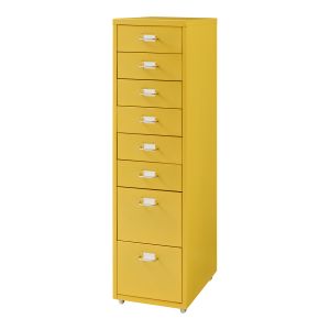 Archivador móvil kökar con 8 cajones 109x28x41 cm acero amarillo [en.casa]