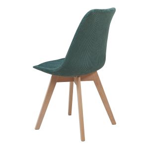 Juego de 4 sillas de comedor fläten  82x49x54cm pana - verde [en.casa]