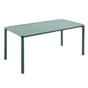 Oviala - mesa de jardín rectangular de aluminio verde oscuro
