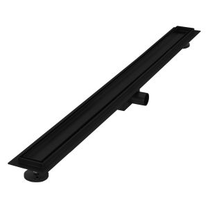 Canal de ducha 100cm 2en1, alicatable, acero inoxidable negro