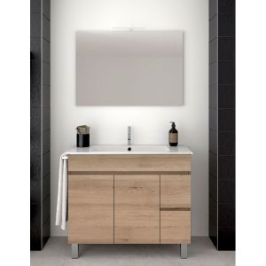 Mueble de baño isquia con lavabo y espejo 80x45cm estepa