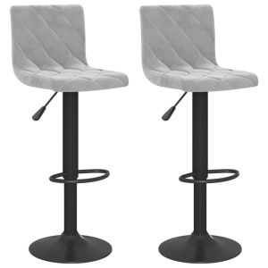 vidaXL taburetes de cocina 2 unidades terciopelo gris claro