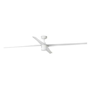 Ventilador de techo blanco de acero con luz motor dc 6 vel y mando