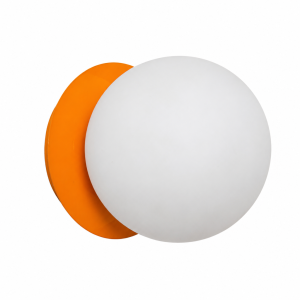 Aplique de pared base naranja bola vidrio opal d15 cm E27