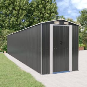 Cobertizo de jardín acero galvanizado antracita 192x1021x223 cm es9520