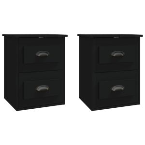 Casa lúmina - set  de 2 mesita de noche negro madeira  41,5 x 36 x 53 cm