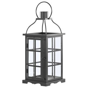 Linterna clara 42 cm metal negro