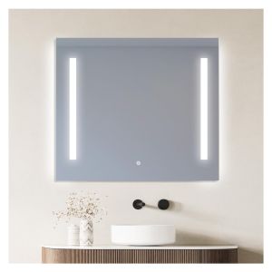 Espejo LED rectangular l60/80cm de vidrio plateado lumena