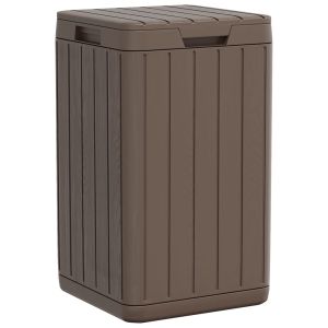 vidaXL cubo de basura de exterior pp marrón 38x38x65 cm