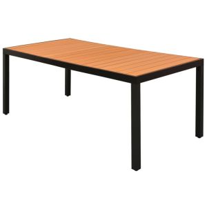 vidaXL mesa de jardín de aluminio y wpc marrón 185x90x74 cm