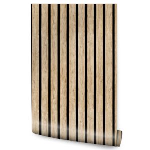 Papel Pintado Imitación Plancha De Madera Efecto 3D 53cm x 10m