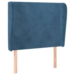 vidaXL cabecero con orejas de terciopelo azul oscuro 83x23x118/128 cm