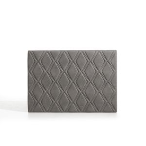 Cabecero rubí para cama de 105 de tela gris 115x115x8. Matris