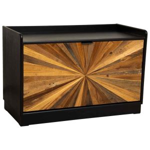 Zapatero de madera recuperada marrón  80x38x53h cm