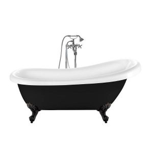 Bañera con patas richmond negra  171 cm patas águila negras