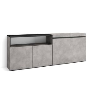 Aparador para salón, 200x75x35cm, cemento rf2367