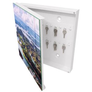 Armario para llaves decorativo 30x30x5, apertura izquierda blanca