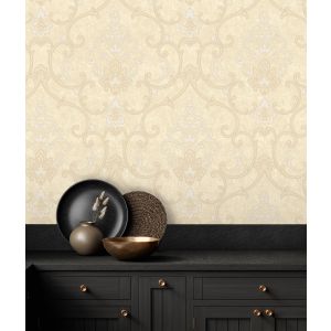 Papel pintado gaulan  de damasco  textura de tela tejida en 10.6m²