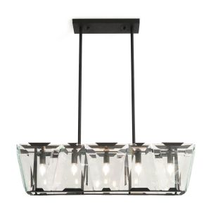 Lámpara coLGante crys 5 - bombilla 5 x e14 - negro - metal - azabak
