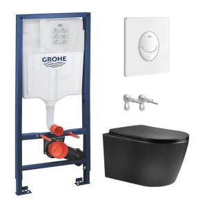 Grohe + skate air blanco brillo + wc aqua nebula negro