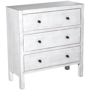 Comoda madera blanco con 3 cajon es dm y paulownia