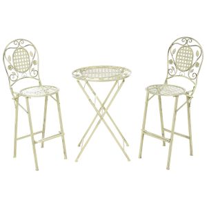 Conjunto de bar de jardín plegable bivio metal verde claro
