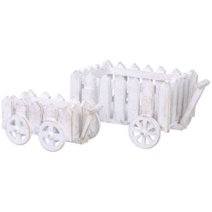 Soporte macetero de madera set de 2 piezas 28x22x18h-22x12x12h cm