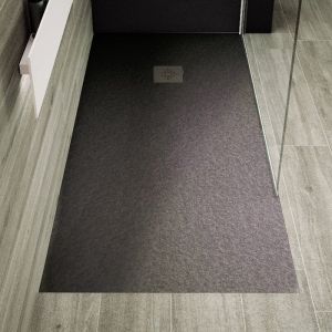 Plato de ducha pizarra pure grafito  100x170 cm rejilla color